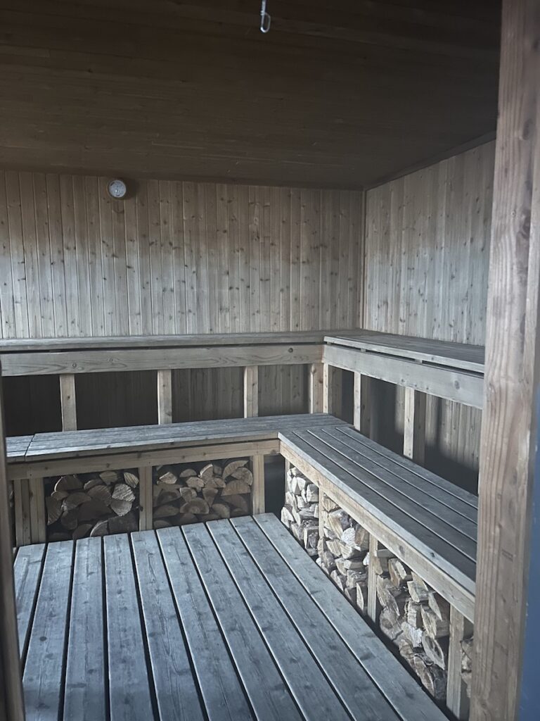 The first view of the Toolik sauna, from inside the mud room. photo by Francesca LoPresti
